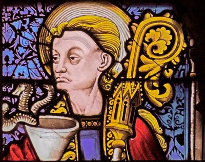 Window depicting Saint John as a Bishop by French School